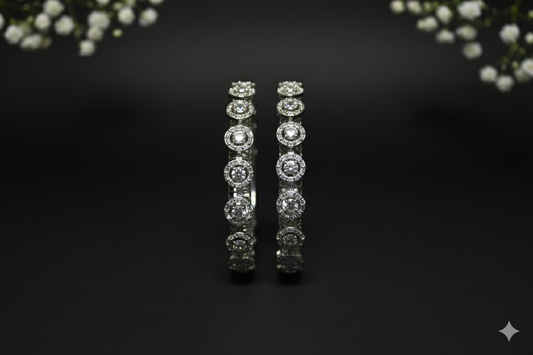 Ensemble de bracelets ADjewellery Celestia en rhodium plaqué et ornés de diamants CZ (oxyde de zirconium cubique).