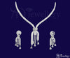 ADjewellery Rhodium Plated CZ (Cubic Zirconia) Waterfall Cascade Pave American Diamond Choker Set