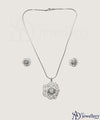 Stella Blossom Rhodium-Plated Pendant Set