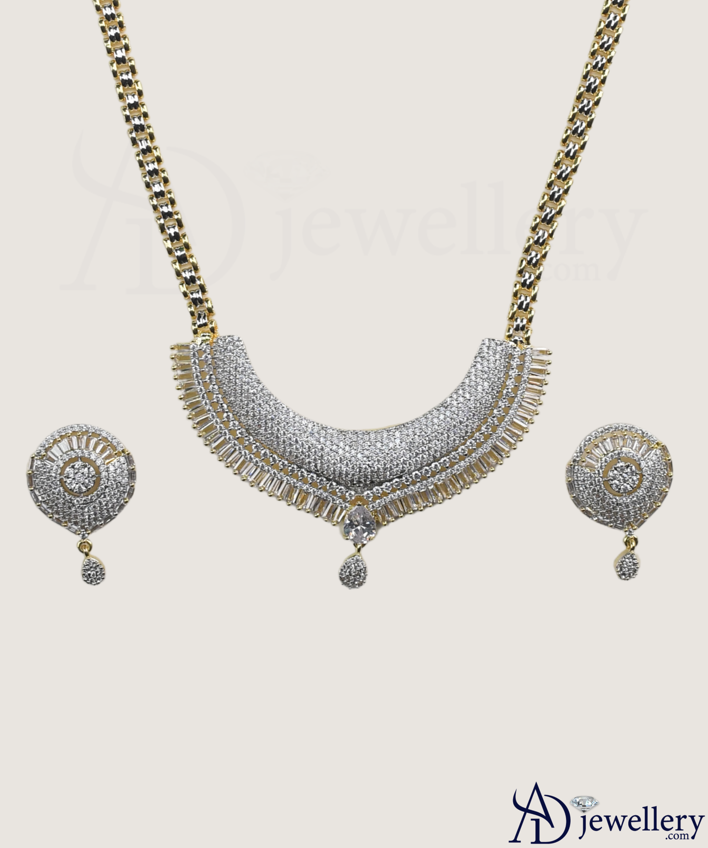 ADjewellery Rhodium Plated CZ (Cubic Zirconia) Celestial Bloom Diamond Set