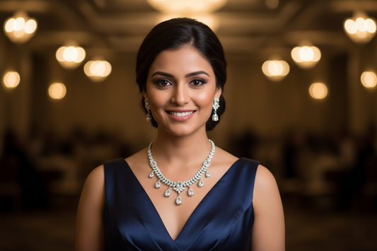 ADjewellery Rhodium Plated Cubic Zirconia Lumina Cascade Drop Set 9 stone