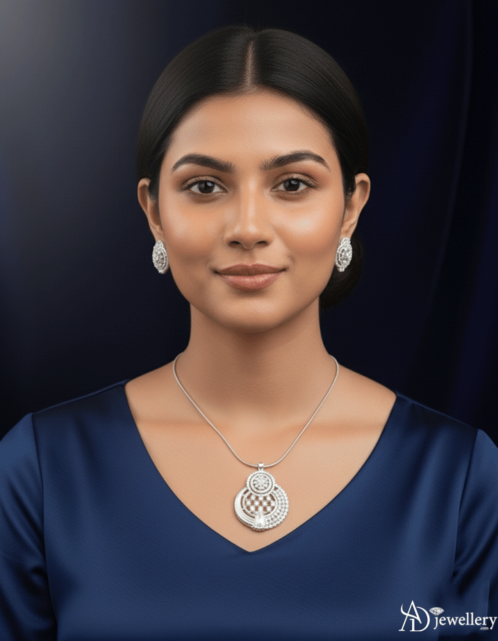 Aurora Pave Pendant and Stud Set