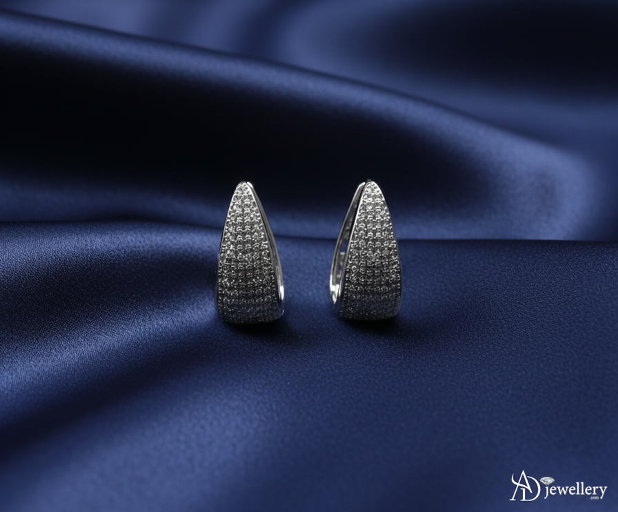 Dewdrop Radiance Pave Huggie Earrings