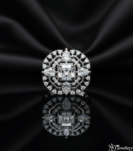 Cushion-Cut Blossom Ring