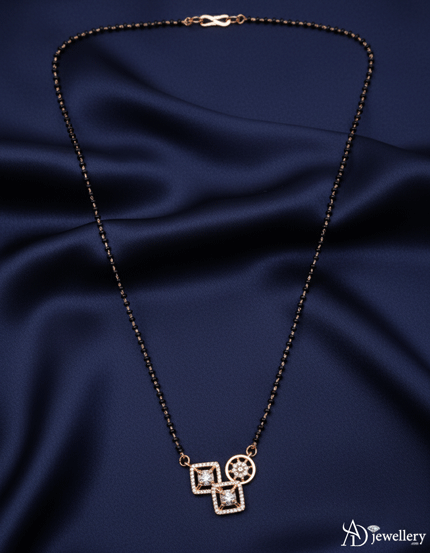 Geometric Glam Diamond Pendant Mangalsutra