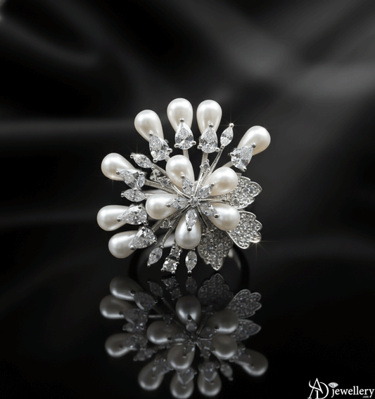 Celestial Pearl Starburst Ring