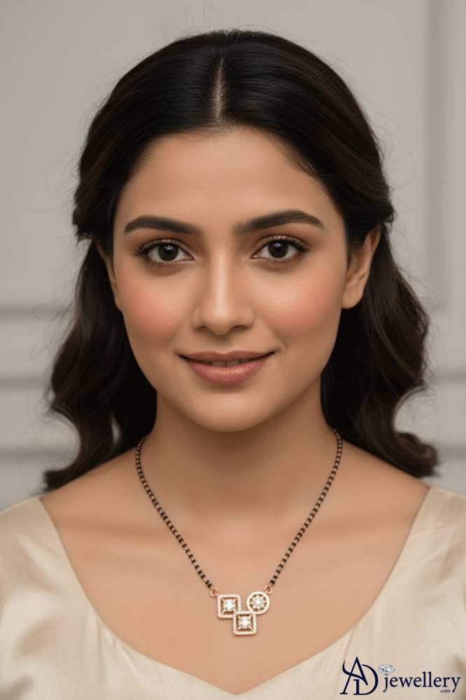 Geometric Glam Diamond Pendant Mangalsutra