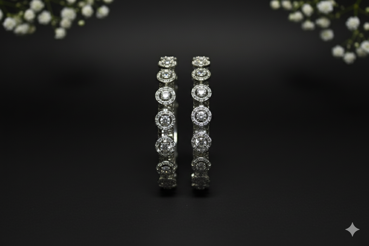 Ensemble de bracelets ADjewellery Celestia en rhodium plaqué et ornés de diamants CZ (oxyde de zirconium cubique).