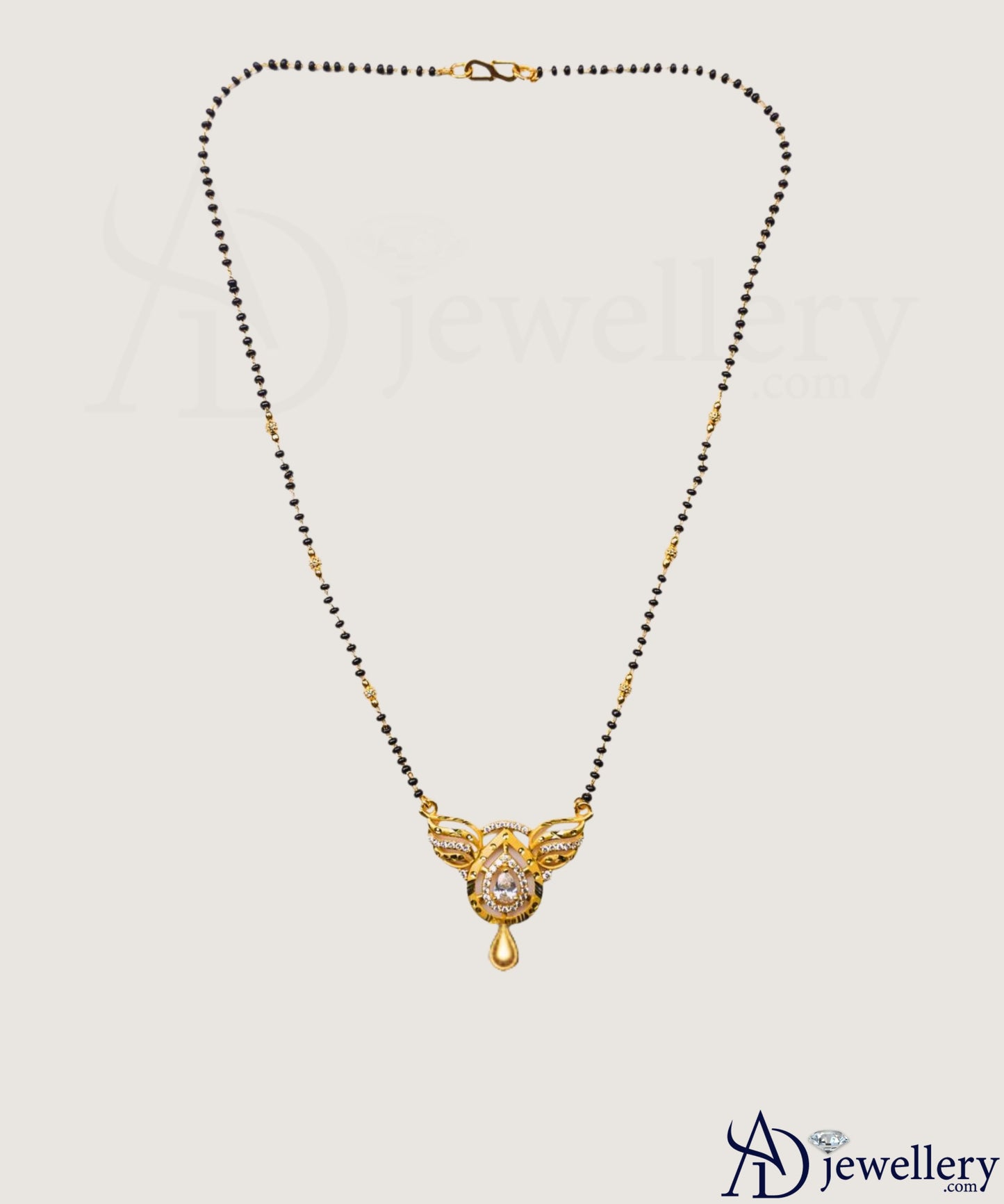 Gold-Plated Mangalsutra with a Teardrop Pendant