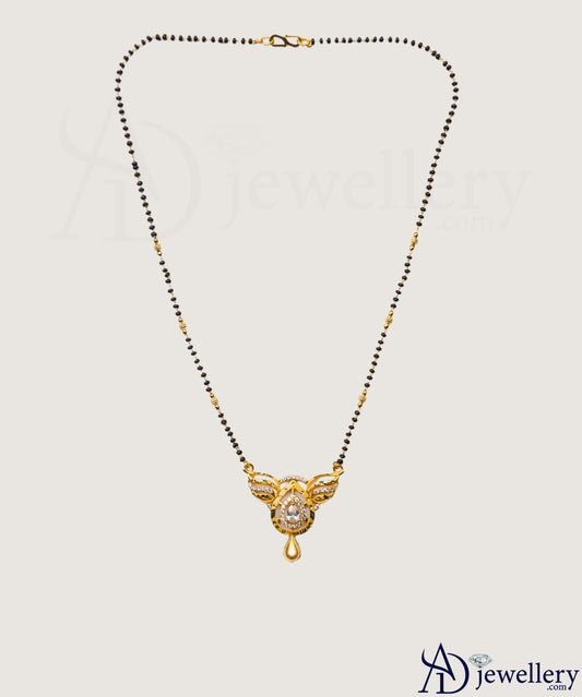 Gold-Plated Mangalsutra with a Teardrop Pendant