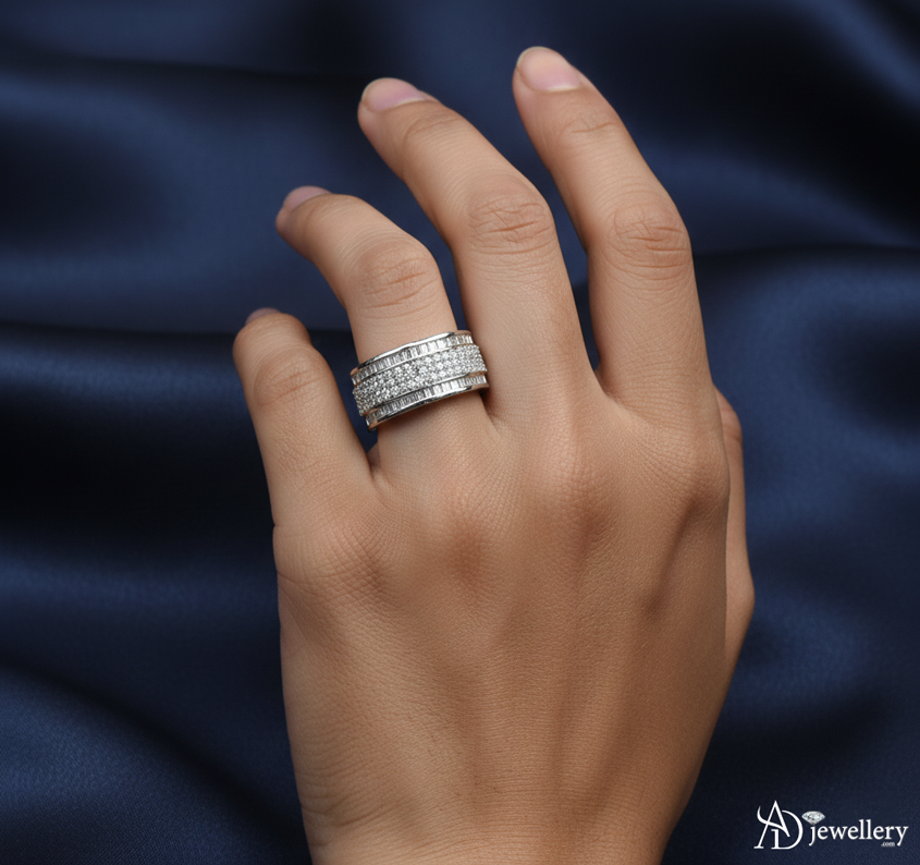 Multi-Tiered Diamond Cocktail Ring