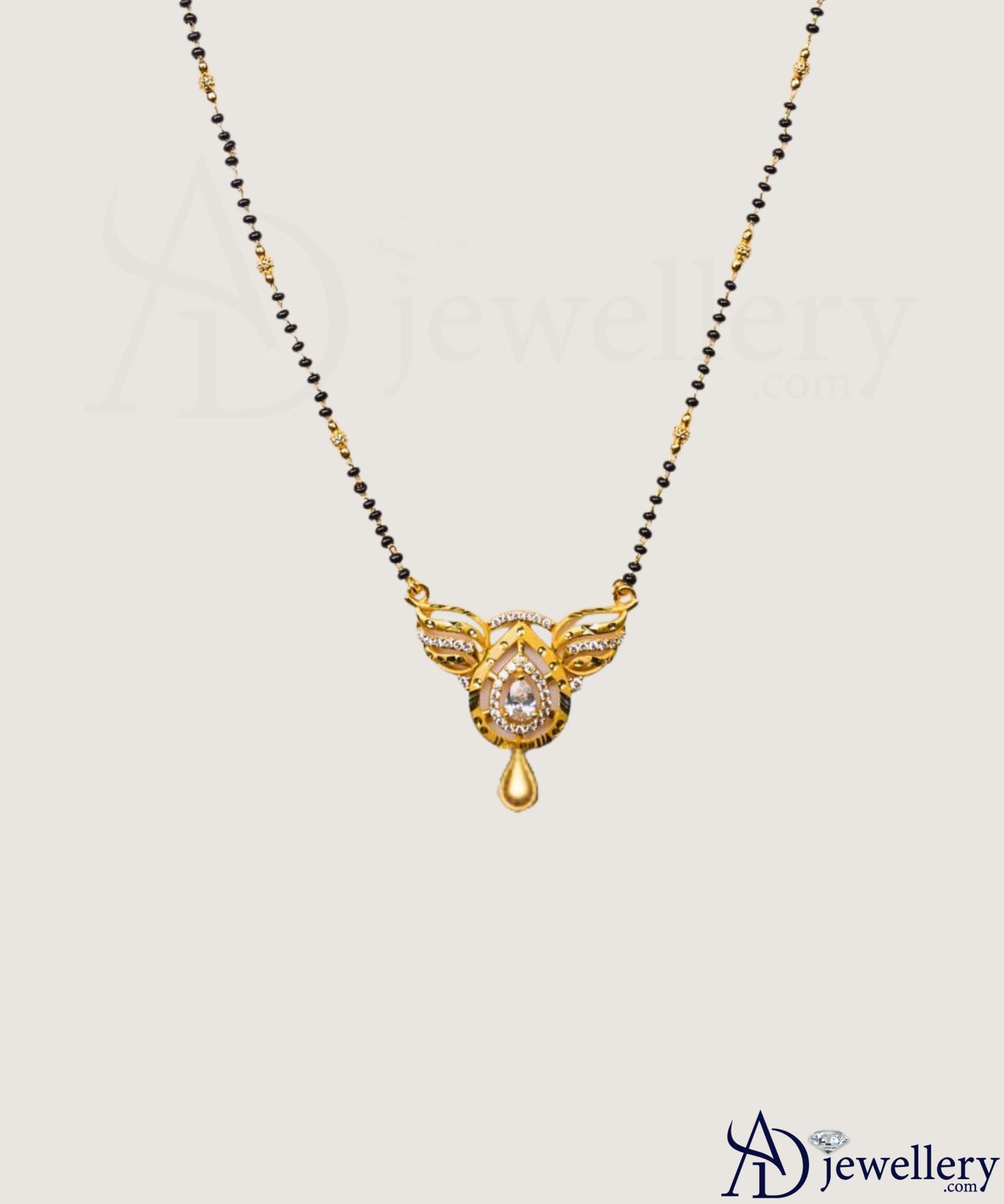 Gold-Plated Mangalsutra with a Teardrop Pendant