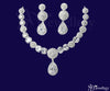 ADjewellery Rhodium Plated CZ (Cubic Zirconia) Classic Halo & Teardrop Bridal Statement Necklace Set