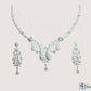 ADjewellery Rhodium Plated CZ (Cubic Zirconia) White Tone Pave Draping Collar Set