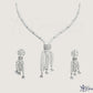 ADjewellery Rhodium Plated CZ (Cubic Zirconia) Waterfall Cascade Pave American Diamond Choker Set