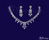 ADjewellery Rhodium Plated CZ (Cubic Zirconia) Victorian Elegance Halo-Set Chandelier Necklace Set