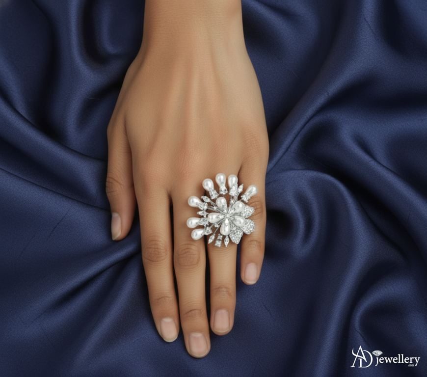 Celestial Pearl Starburst Ring