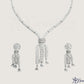 ADjewellery Rhodium Plated CZ (Cubic Zirconia) Waterfall Cascade Pave American Diamond Choker Set