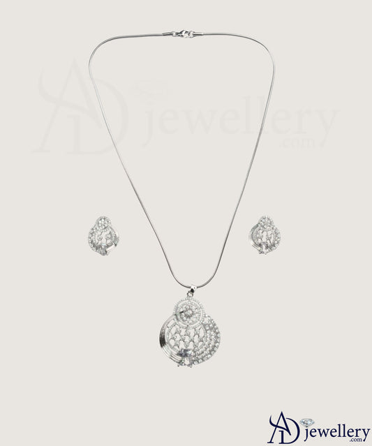 Aurora Pave Pendant and Stud Set