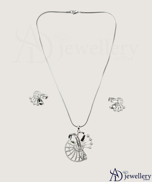 Celestial Fan Pendant and Earrings Set