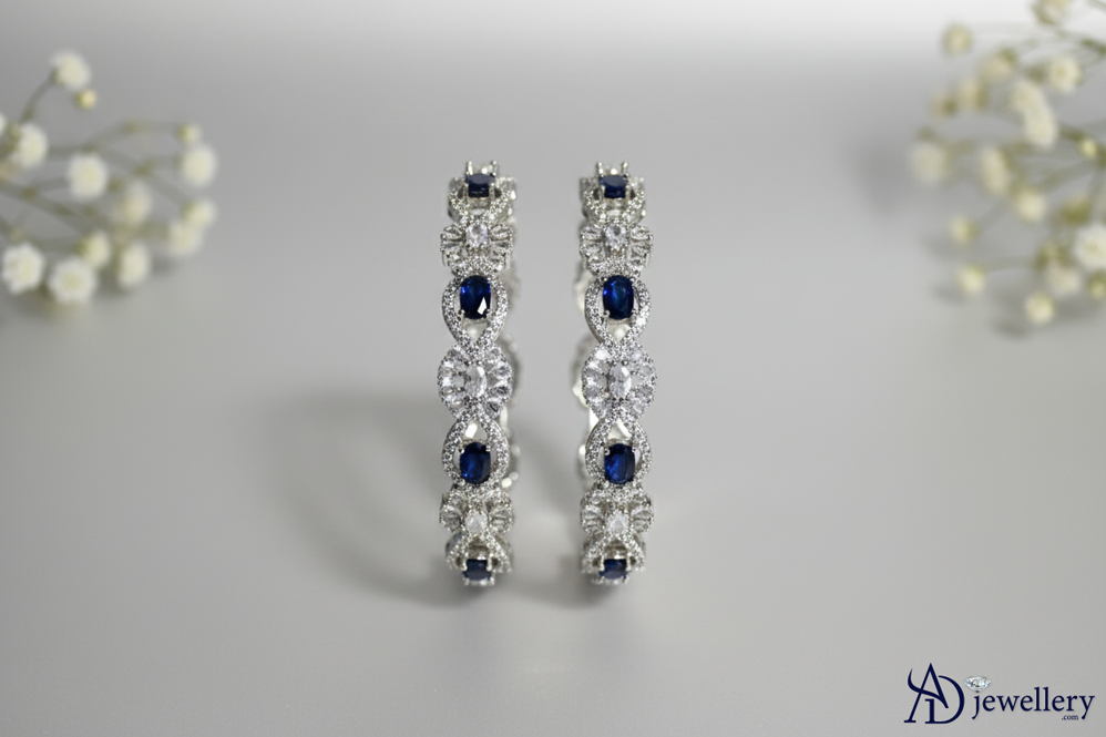 Ensemble de bracelets ADjewellery Aria en saphir et zircone cubique plaquée rhodium