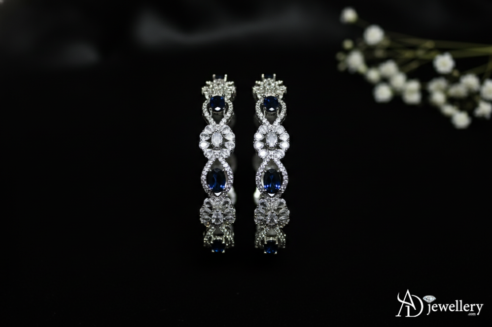 Ensemble de bracelets ADjewellery Aria en saphir et zircone cubique plaquée rhodium