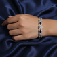 ADjewellery Rhodium Plated CZ (Cubic Zirconia) Sapphire Aria Bangle Set