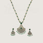 ADjewellery Rhodium Plated CZ (Cubic Zirconia) Emerald Elegance Diamond Necklace Set