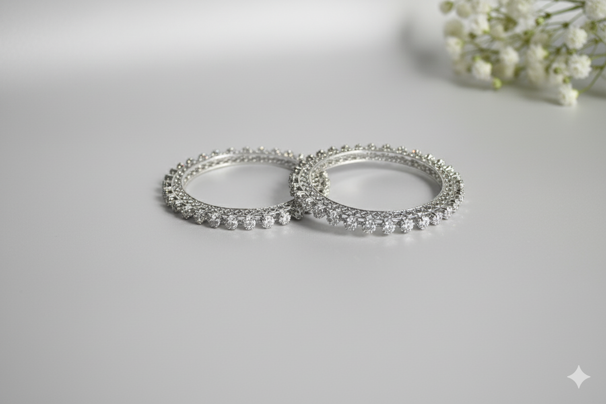 Ensemble de bracelets Eternal Line ADjewellery plaqués rhodium et sertis de zircone cubique