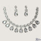 ADjewellery Rhodium Plated CZ (Cubic Zirconia) Teardrop American Diamond Bridal Necklace Set