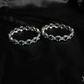 ADjewellery Rhodium Plated CZ (Cubic Zirconia) Verona Emerald Line Bangle Set