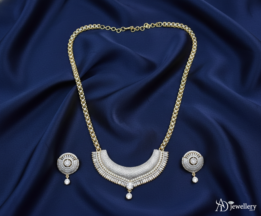 ADjewellery Rhodium Plated CZ (Cubic Zirconia) Celestial Bloom Diamond Set