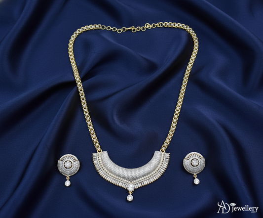 ADjewellery Rhodium Plated CZ (Cubic Zirconia) Celestial Bloom Diamond Set