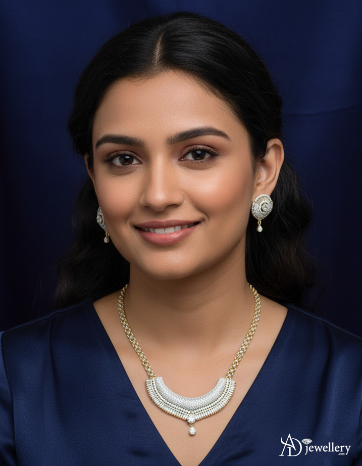 ADjewellery Rhodium Plated CZ (Cubic Zirconia) Celestial Bloom Diamond Set