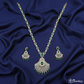 ADjewellery Rhodium Plated CZ (Cubic Zirconia) Emerald Elegance Diamond Necklace Set