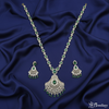 ADjewellery Rhodium Plated CZ (Cubic Zirconia) Emerald Elegance Diamond Necklace Set