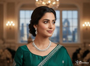 ADjewellery Rhodium Plated CZ (Cubic Zirconia) Architectural Fringe Baguette & Pave Choker Set