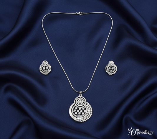 Aurora Pave Pendant and Stud Set