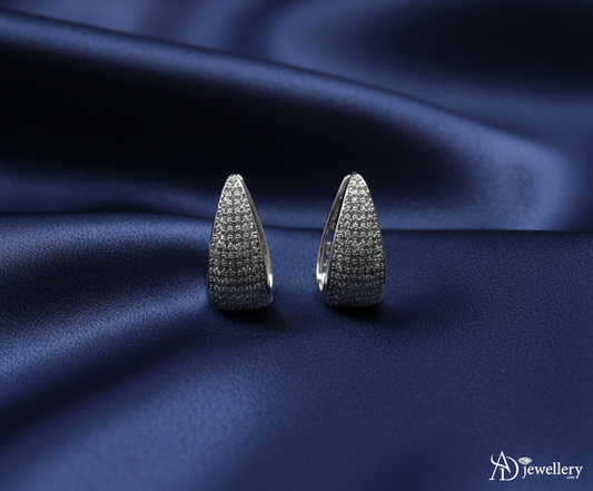 Dewdrop Radiance Pave Huggie Earrings