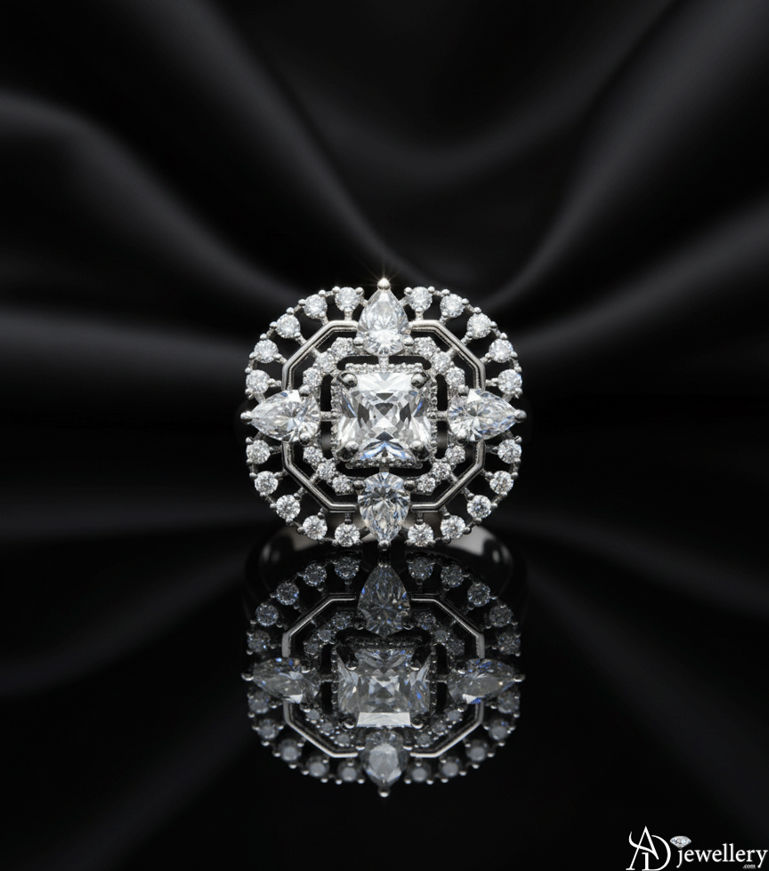 Cushion-Cut Blossom Ring