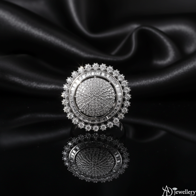 Celestial Bloom American Diamond Cocktail Ring