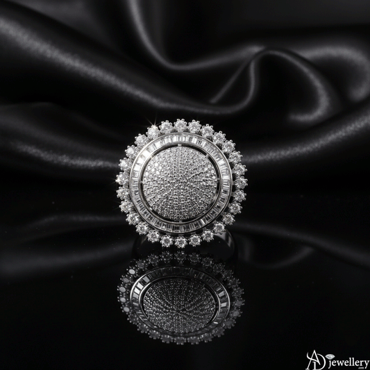 Celestial Bloom American Diamond Cocktail Ring