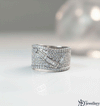 Glimmering Cascade Diamond Statement Ring