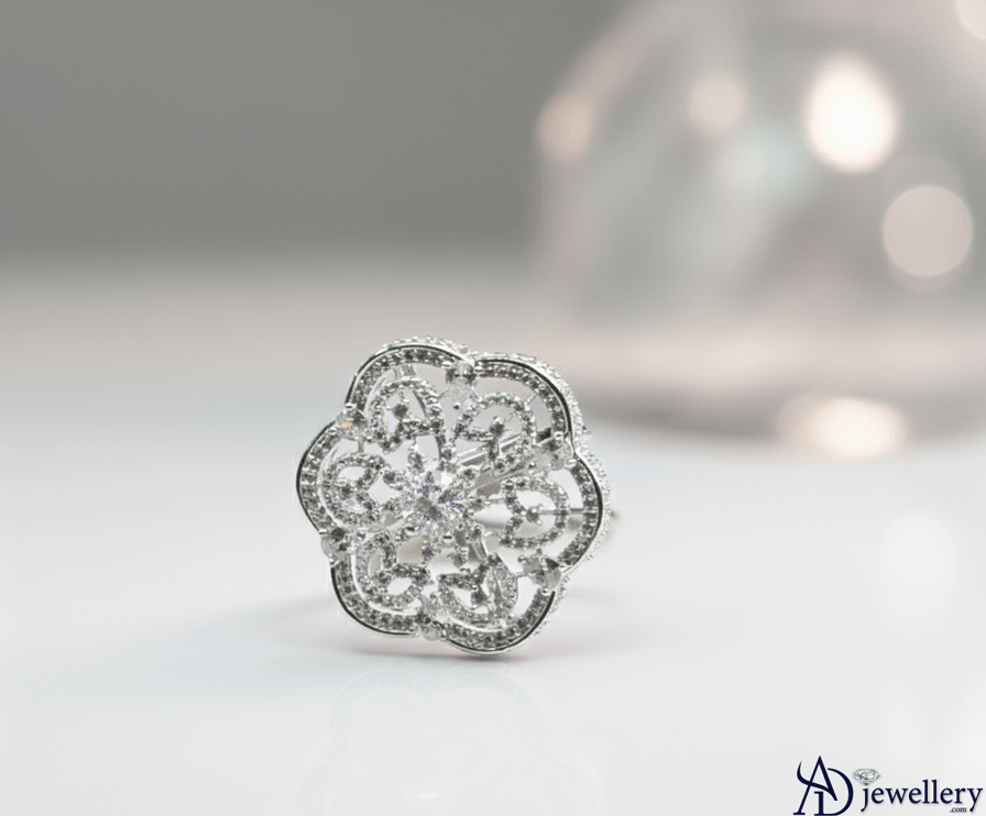 Flourishing Filigree Diamond Cocktail Ring