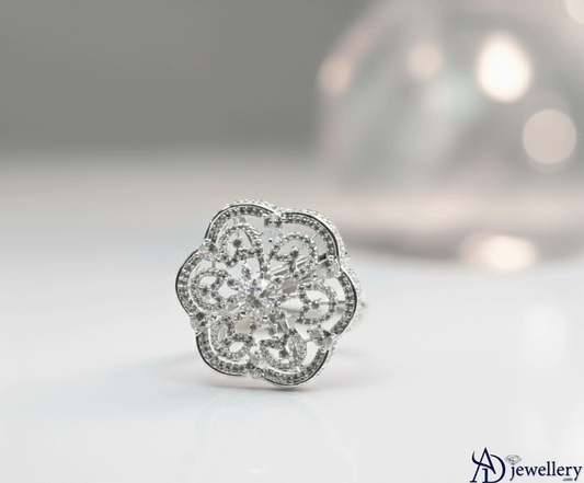 Flourishing Filigree Diamond Cocktail Ring