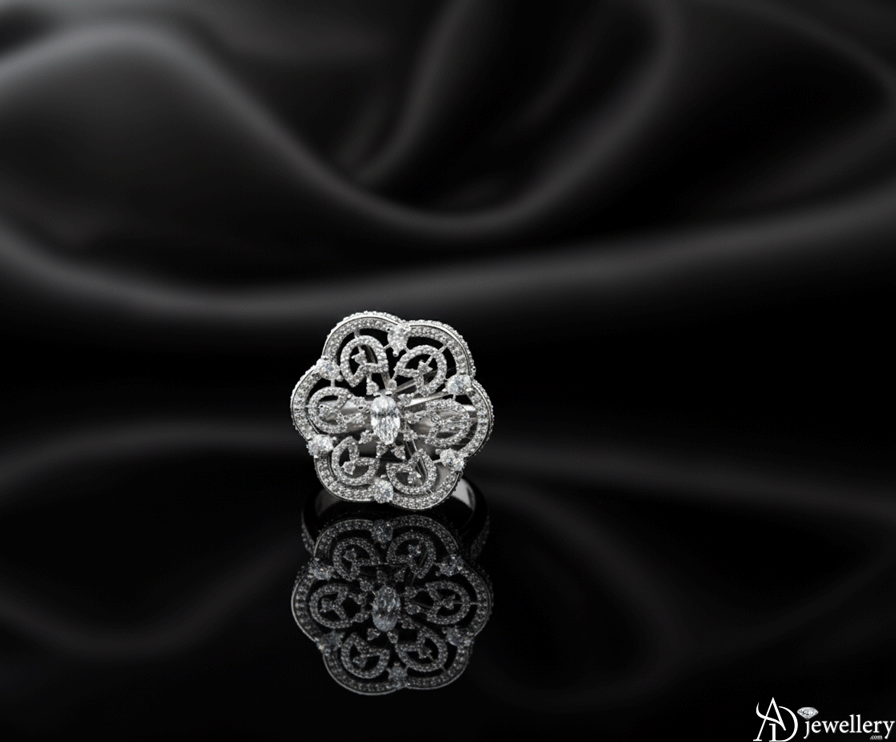 Flourishing Filigree Diamond Cocktail Ring