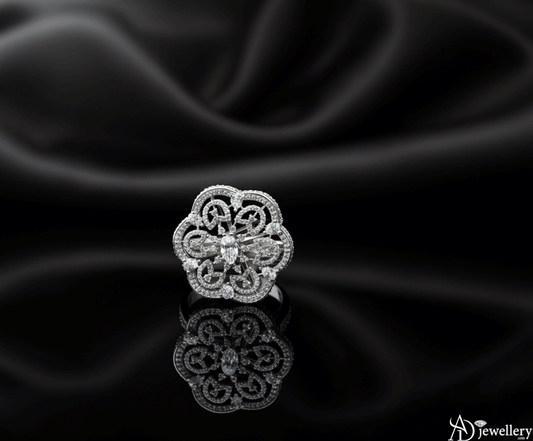 Flourishing Filigree Diamond Cocktail Ring