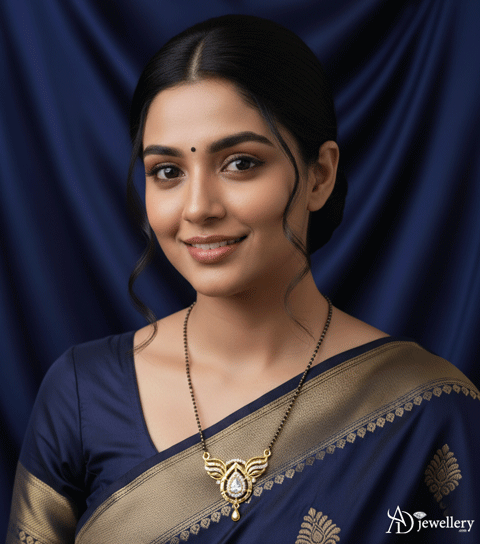 Gold-Plated Mangalsutra with a Teardrop Pendant