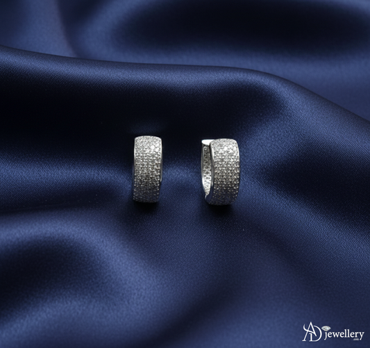 Pave Crystal Bold Hoop Earrings