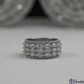 Three-Row Pave Diamond Ring